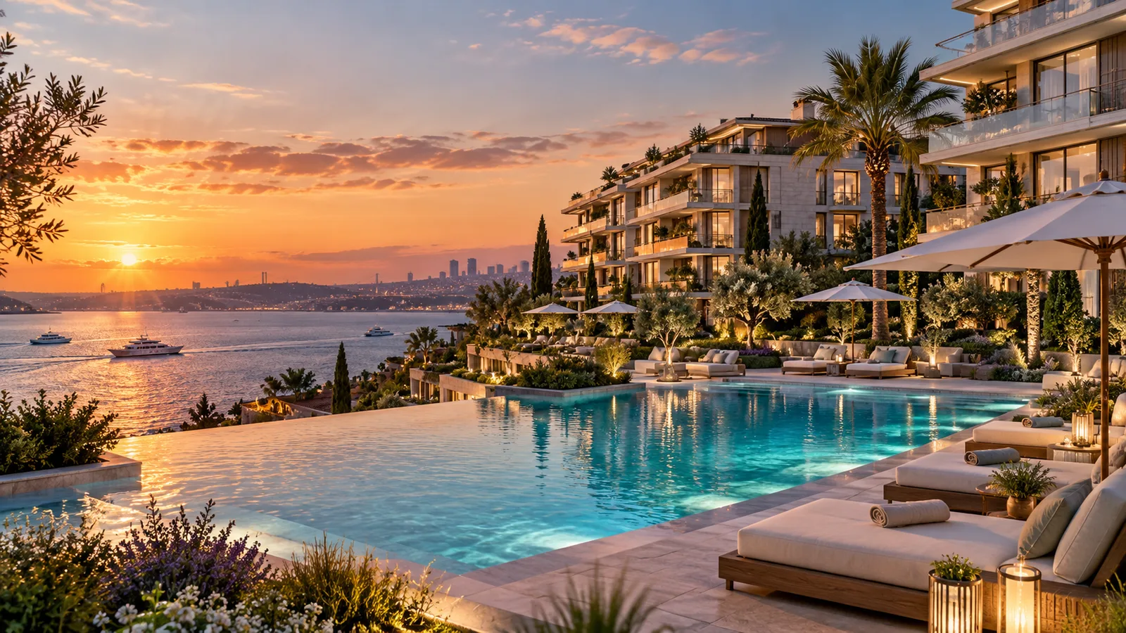 Sea Landscape City Outdoor Pool